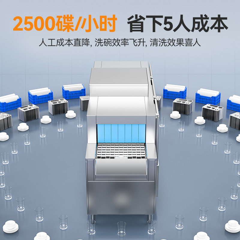 麥大廚旗艦款2.95m平放式雙缸單噴淋長(zhǎng)龍式洗碗機(jī) 