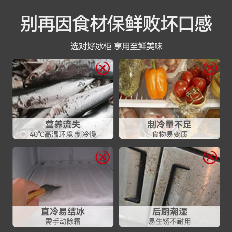 MDC商用四六門冰柜風(fēng)冷無(wú)霜雙溫層架款四門冰柜  
